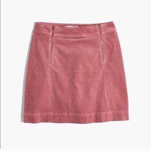 Madewell velveteen pink uptown skirt